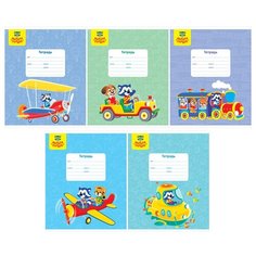 Мульти-Пульти Упаковка тетрадей Приключения Енота ТД12кк_35157, 20 шт./5 дизайнов, крупная клетка, 12 л., голубой/зеленый