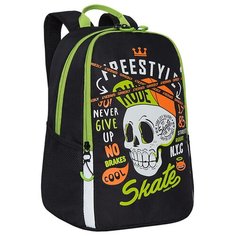 Grizzly Рюкзак (RB-151-3), черный/салатовый