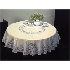 Скатерть Towa Ажурная Bloom 160 см сепия