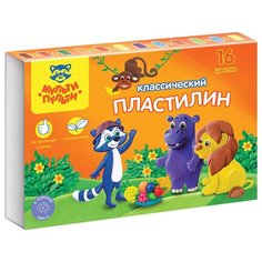 Пластилин Мульти-Пульти Приключения Енота классический 16 цветов (КП_10210)
