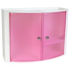 Шкаф для ванной Primanova M-08422, (ШхГхВ): 43х17х31.5 см, белый/прозрачно-розовый