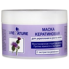 Маска для укрепления и роста волос "Кератиновя" "Pure Nature", 450мл Floresan