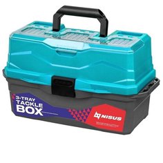 Ящик для снастей Tackle Box, трехполочный, NISUS, голубой ТОНАР