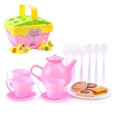 Сортер Oubaoloon "Корзиночка с посудкой", в сетке (260-3)