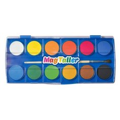 Краски акварельные Magtaller AKVARELLI, 12цветов, крышка-палитра, кисть