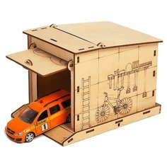 Гараж для машинок одноместный - деревянный конструктор Polly