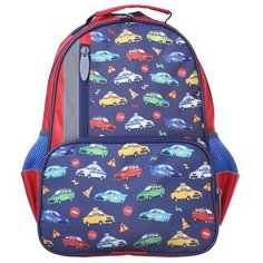 Рюкзак школьный Calligrata 37*26*13 см, эргономичная спинка, "Машинки, Паттерн"