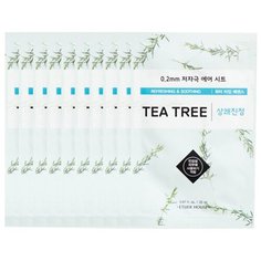 ETUDE HOUSE Маска для лица тканевая c экстрактом чайного дерева 0.2 Air Mask Tea Tree Refreshing & Soothing 10шт 20 г