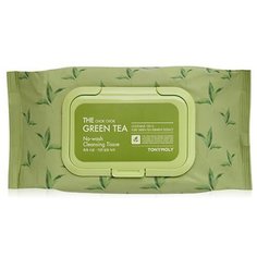 TONYMOLY Салфетки для снятия макияжа с экстрактом зеленого чая THE CHOK CHOK GREEN TEA No-Wash Cleansing Tissue 100шт