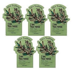 TONYMOLY Тканевая маска для лица с экстрактом чайного дерева успокаивающая Im TEA TREE Mask Sheet Skin Soothing 5 шт.