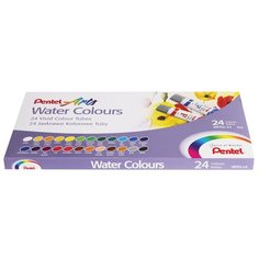 Краски акварельные Pentel художественные "Water Colours", 24 цвета, туба 5 мл (WFRS-24)