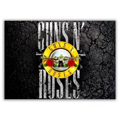 Магнит на холодильник малый - A5, Guns n Roses эмблема желтая Drabs