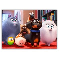 Магнит на холодильник малый - A5, тайная жизнь домашних животных, кот, птичка, такса и другие Drabs