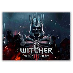 Магнит на холодильник большой - A4, The WITCHER в шлеме Drabs