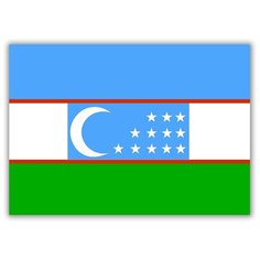 Магнит на холодильник малый - A5, Флаг Узбекистана Drabs