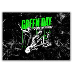 Магнит на холодильник большой - A4, GREEN DAY Музыканты Drabs