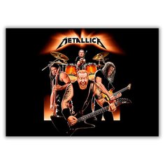 Магнит на холодильник большой - A4, Metallica четверка Drabs