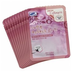 3W CLINIC Тканевая маска для лица с коллагеном Fresh Collagen Mask Sheet 10шт 23 мл