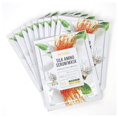 Petitfee Лифтинг-маска для лица с протеинами шелка Silk Amino Serum Mask 10шт 25 мл