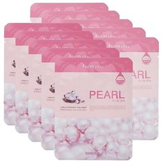 FarmStay Увлажняющая маска для лица с экстрактом жемчуга Visible Difference Mask Sheet Pearl 10шт 23 мл