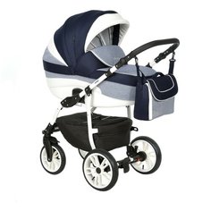 Коляска универсальная 3 в 1 Indigo INDIGO+F (06), темно-синий