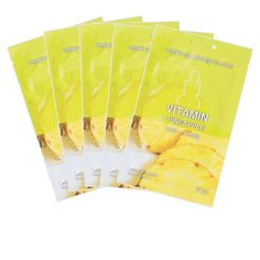 Holika Holika Набор увлажняющих тканевых масок для лица с витаминами Ampoule Essence Mask Sheet Vitamin + Pineapple 18 мл*5шт