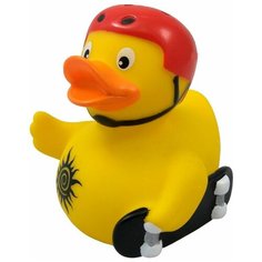 Игрушка для ванной FUNNY DUCKS Скейтбордер уточка (1943) желтый/черный/красный