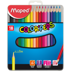 Maped Цветные карандаши Color Peps 18 цветов, металлическая коробка (832015)