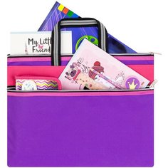 Папка-сумка с ручками 39х29,5х0,6 см EL Casa Фиолетовая на молнии