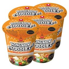 Лапша быстрого приготовления Nongshim со вкусом говядины, стакан 65 г х 4 шт