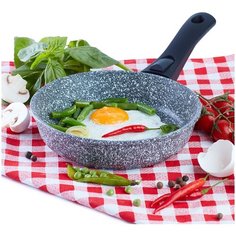 Сковорода Традиция Мрамор литая 22 см со съёмной ручкой