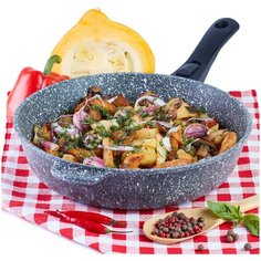 Сковорода Традиция Мрамор литая 28 см со съёмной ручкой