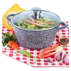 Кастрюля Традиция Мрамор литая 2,0 л с крышкой