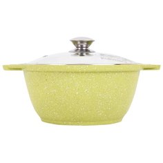 Кастрюля KUKMARA Trendy style lime литая 3,0 л со стеклянной крышкой