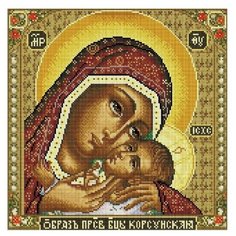 Алмазная мозаика 40*40 Белоснежка 068-ST-S Икона Божией матери Корсунская