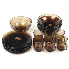 Столовый сервиз СВ Гласс Индастри Basilico, 6 персон, 19 предм., дымка