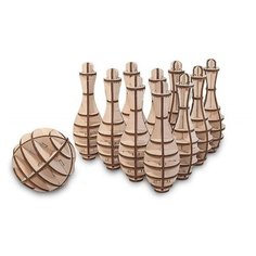 Конструктор деревянный 3D EWA Боулинг Мини Eco Wood Art