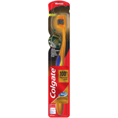 Зубная щетка Colgate 360° Золотая с древесным углем, синий