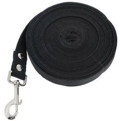 Поводок для собак КАСКАД Classic черный 10 м 20 мм