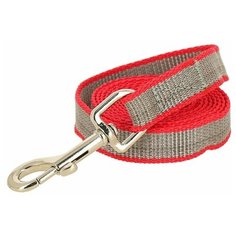 Поводок для собак КАСКАД Капрон усиленный красный 2 м 25 мм