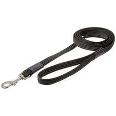 Поводок для собак ZooOne с карабином профессиональный с латексом черный 2 м 20 мм