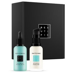 Набор для ухода за проблемной кожи Simple Clean Set: сыворотка-бустер и матирующий флюид-корректор Beautific