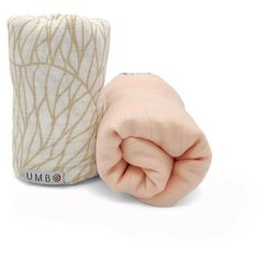 Комплект из 2 муслиновых пеленок с застёжками: Персиковый румянец, прозрачные лепестки, размер 120х90 см Umbo