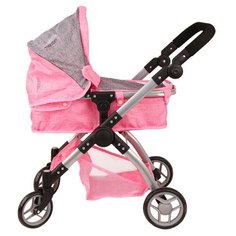 Коляска Трансформер 2в1, розово-серая, металлическая Melobo / Melogo