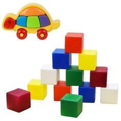 Набор развивающий: Логическая черепашка арт. 15-5877 + Набор "Кубики большие", 12 дет. арт. К-002 Zebratoys