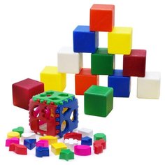 Набор развивающий: Игрушка "Кубик логический большой" арт. 40-0010 + Набор "Кубики большие", 12 дет. арт. К-002 Karolina Toys