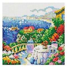 Алмазная мозаика на холсте 20х20 см Белоснежка 474-ST-PS Южный вид