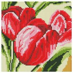 Алмазная мозаика на холсте 20х20 см Белоснежка 471-ST-PS Тюльпаны