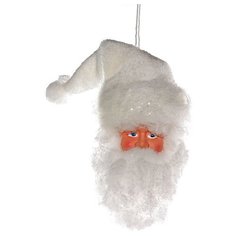 Елочное украшение ГОЛОВА САНТЫ в белой шапке, 14Х25 см, BILLIET 567029