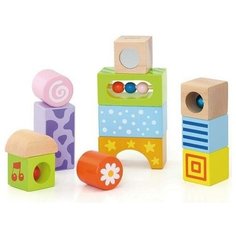 Конструктор VIGA 12 блоков, 9 из них являются погремушками